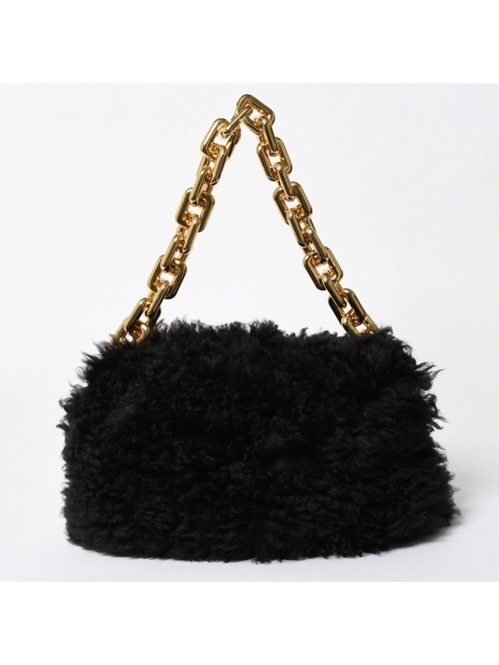 Bottega Veneta the Chain Pouch Shoulder Bag Black Brown Gold